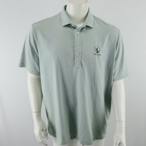 RLX Ralph Lauren Golf Polo Shirt Mens XL Green Gray‎ Striped